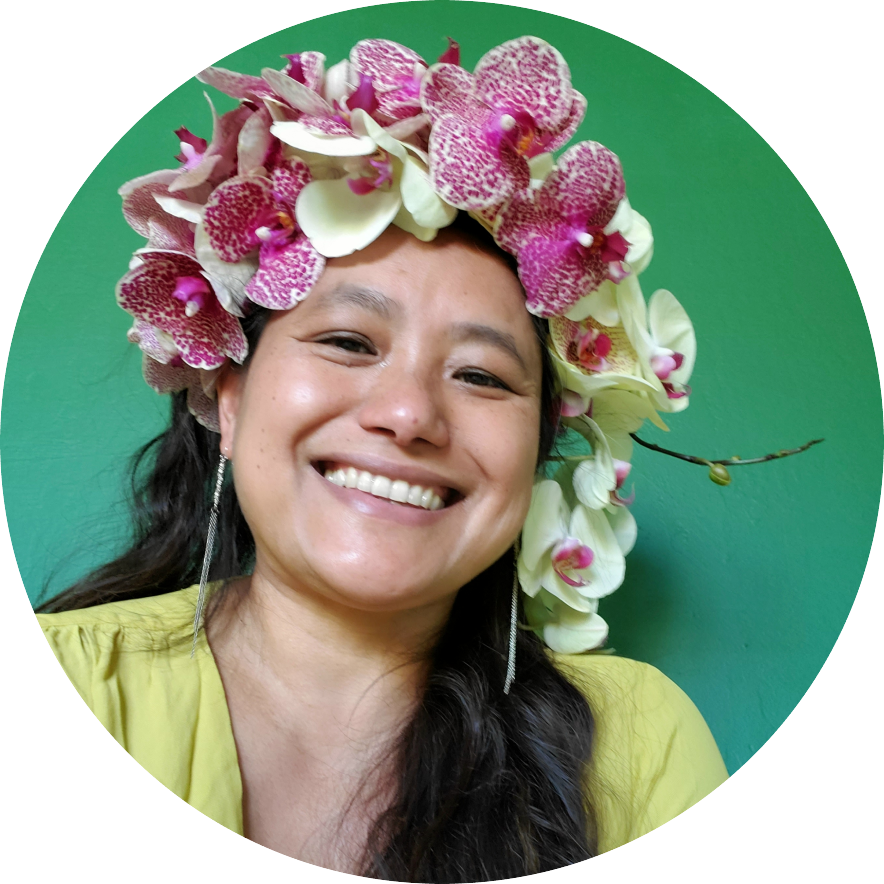 Mari Rose wearing flower crown